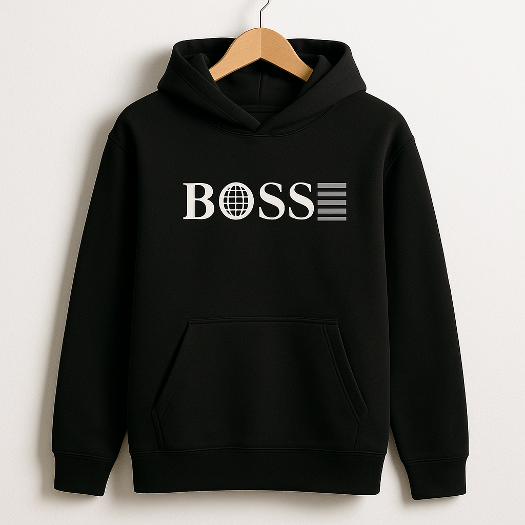 BOSS Graphic Hoodie | Casual Fleece Pullover Streetwear Hoodie