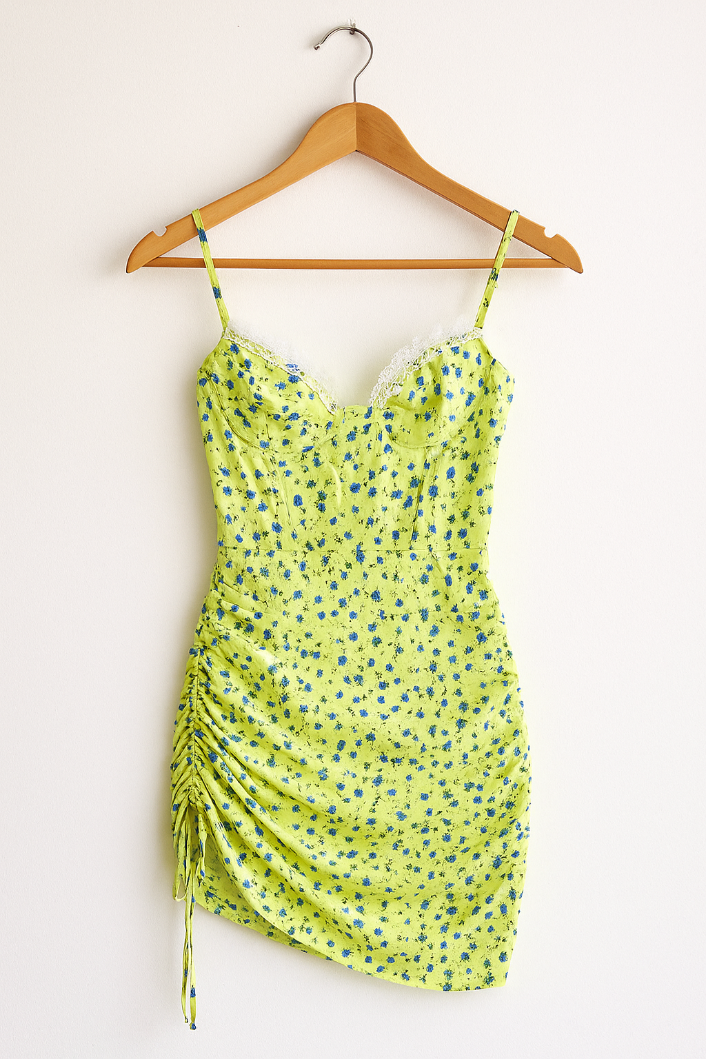 Floral Lace Bodycon Mini Dress | Asymmetrical Hem Summer Party Slip Dress