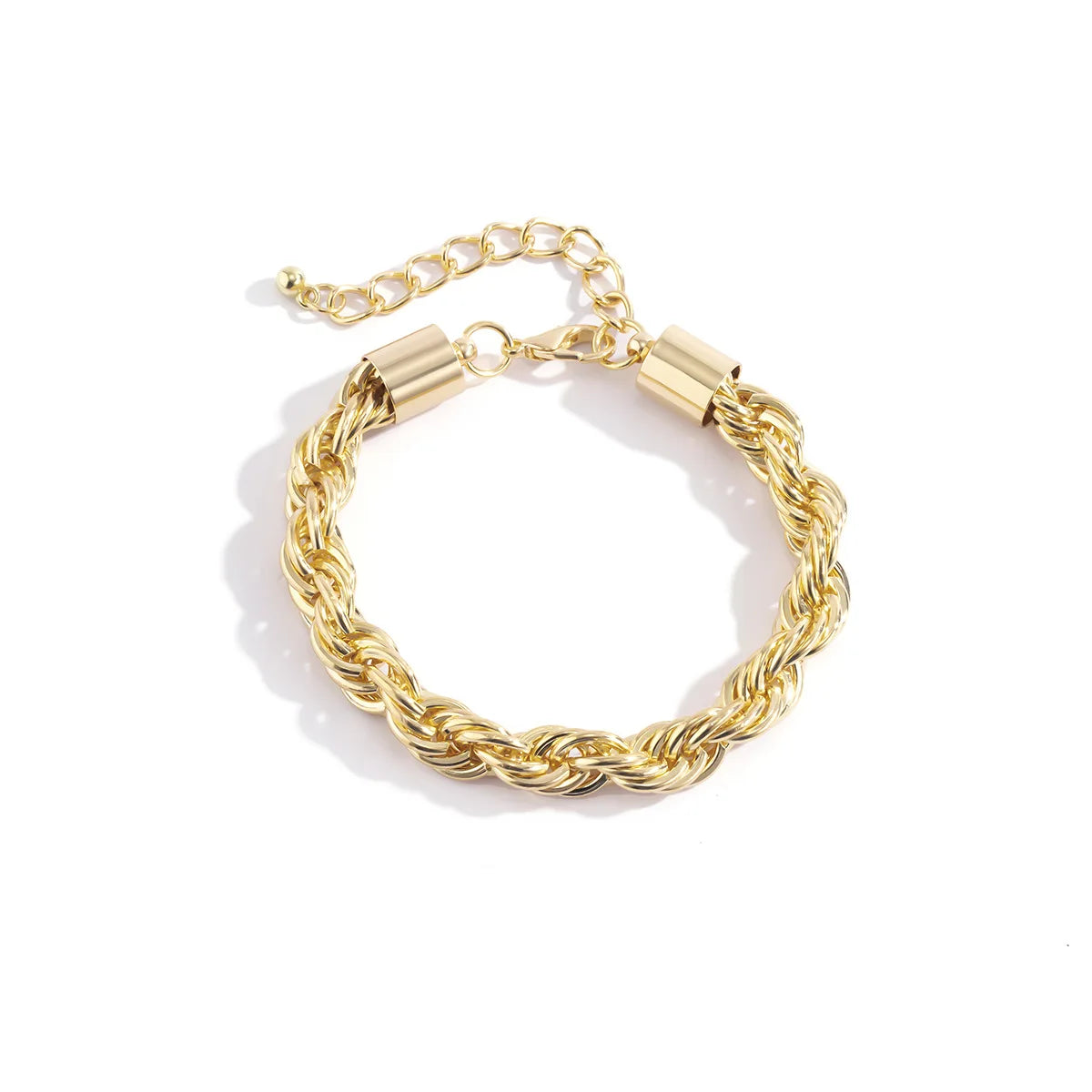 Gold or Silver Rope Chain Bracelet | Twist Metal Bangle