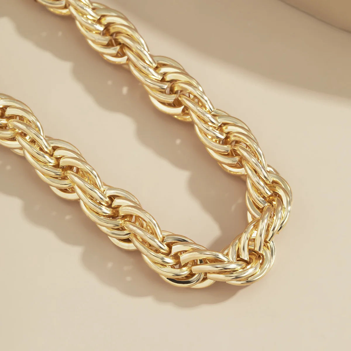 Gold or Silver Rope Chain Bracelet | Twist Metal Bangle