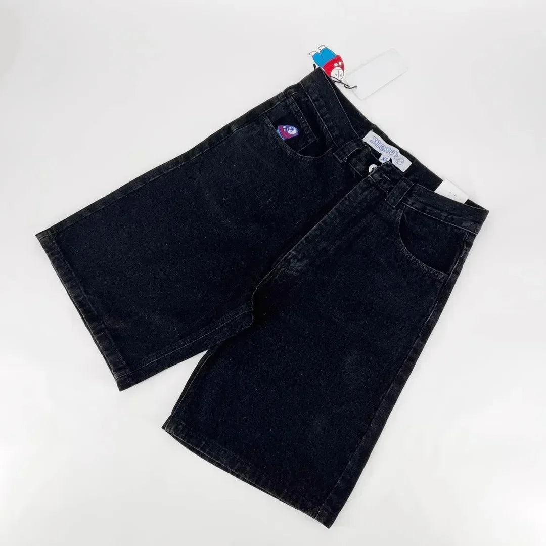 Y2K Graffiti Cargo Shorts | Baggy Streetwear Skate Shorts with Contrast Stitching