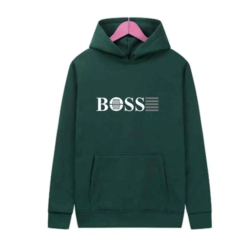 BOSS Graphic Hoodie | Casual Fleece Pullover Streetwear Hoodie