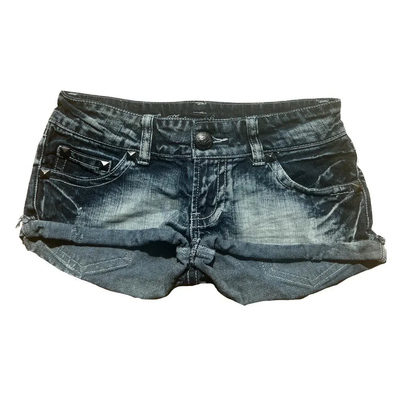 Vintage Y2K Union Jack Denim Shorts | Distressed Flag Pocket Shorts