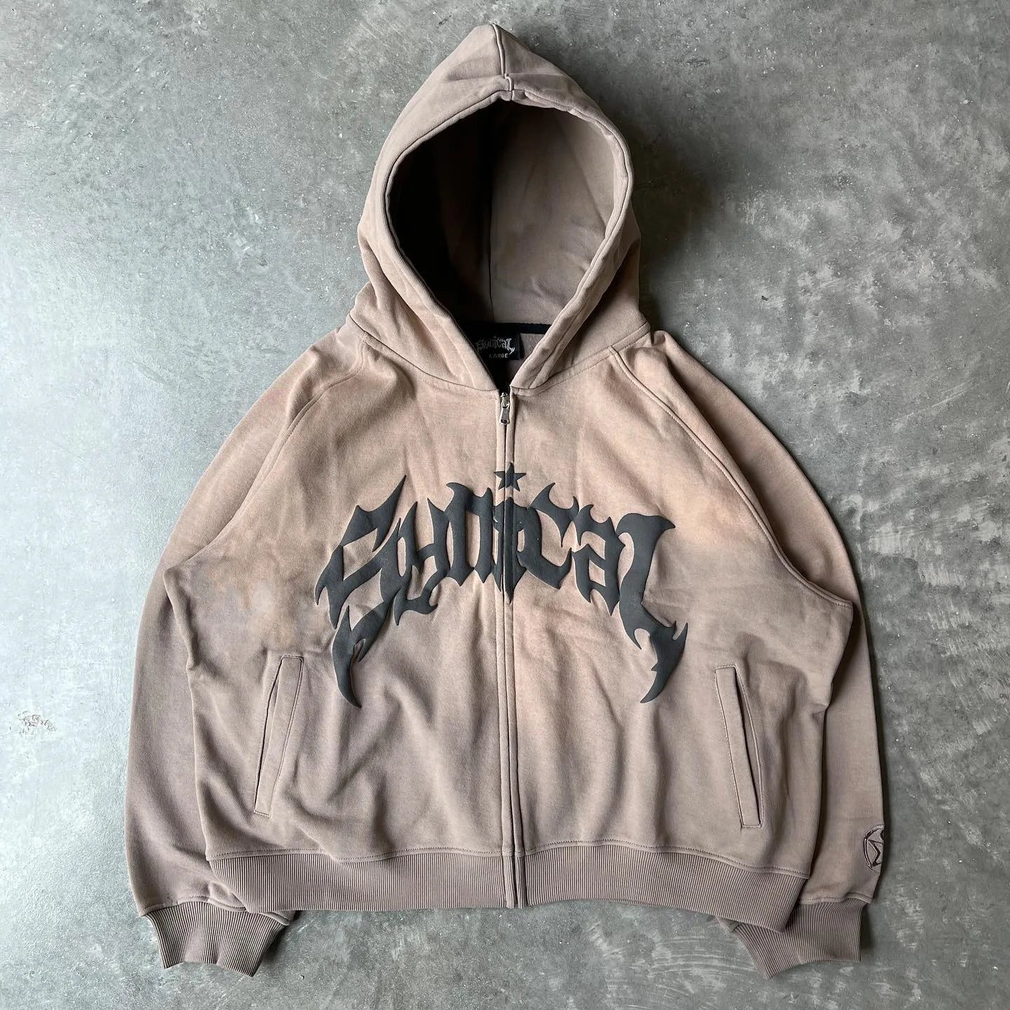 Y2K Gothic Zip Up Hoodie | Oversized Streetwear Hoodie with Mystical Graphic