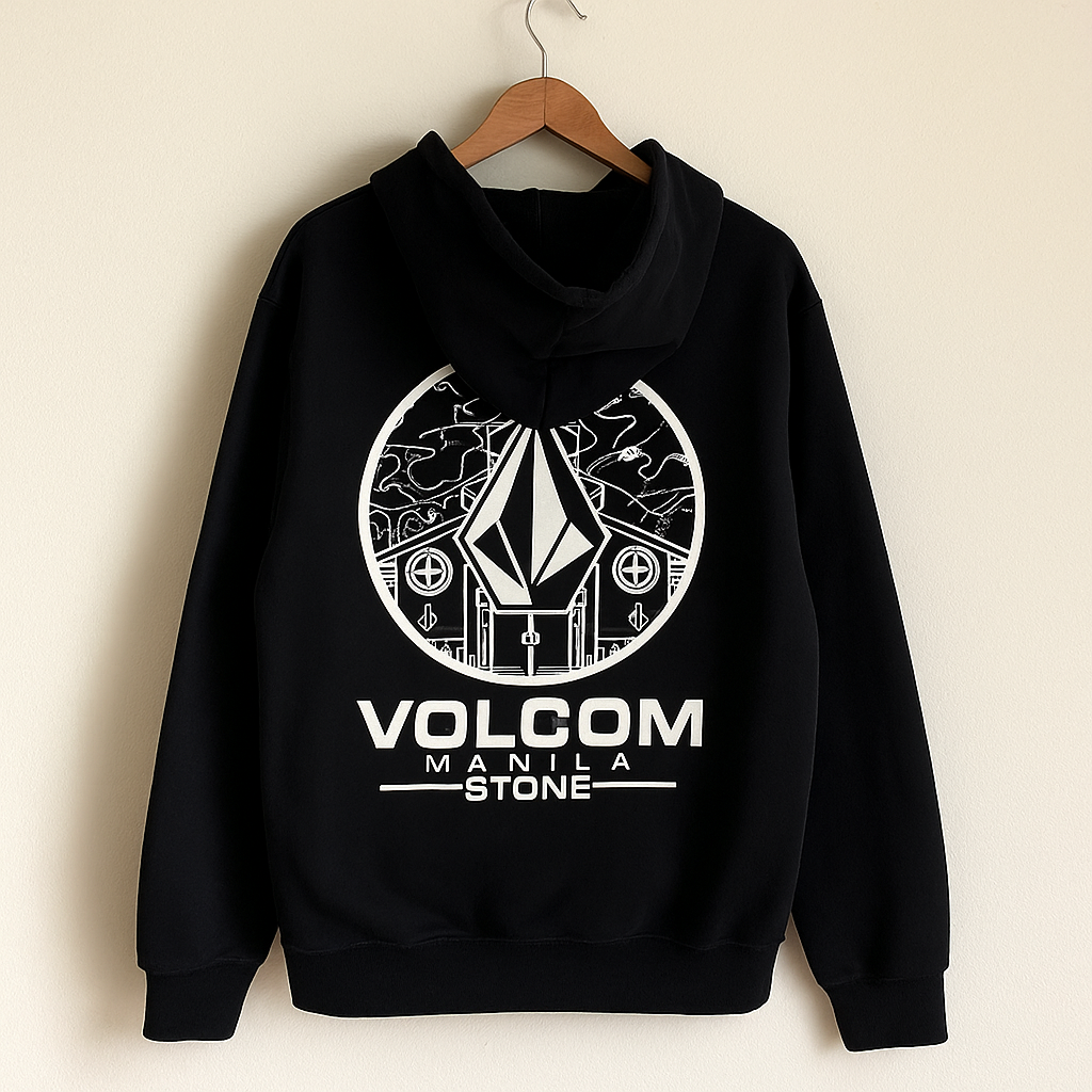 Volcom Manila Stone Hoodie | Black Graphic Streetwear Pullover Sweatshirt