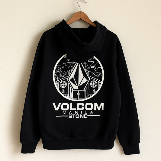 Volcom Manila Stone Hoodie | Black Graphic Streetwear Pullover Sweatshirt