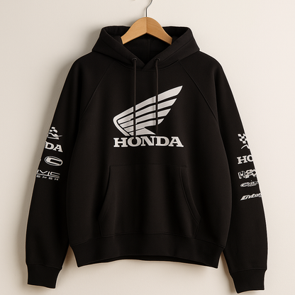 Honda Racing Hoodie | Black Oversized Streetwear Hoodie with Motorsport Logo