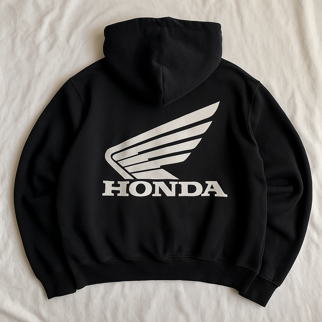 Honda Racing Hoodie | Black Oversized Streetwear Hoodie with Motorsport Logo