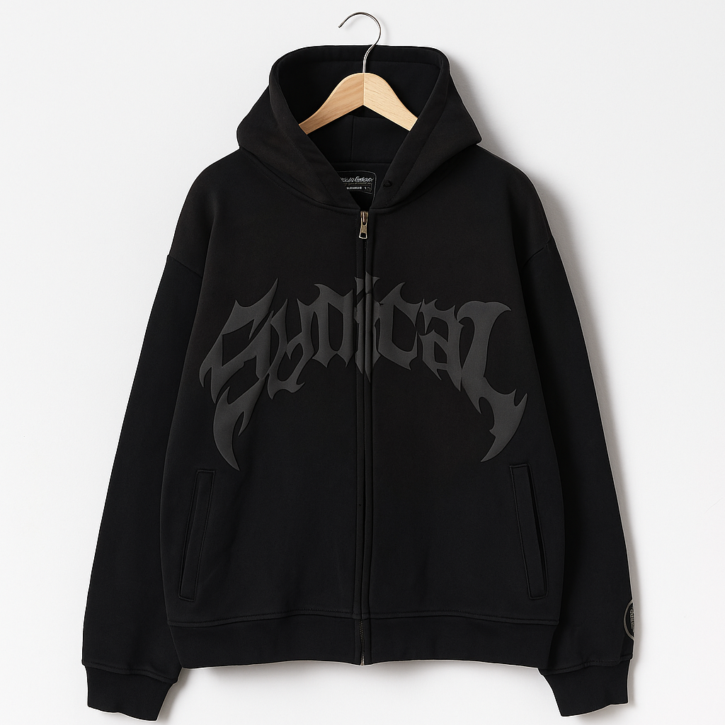Y2K Gothic Zip Up Hoodie | Oversized Streetwear Hoodie with Mystical Graphic