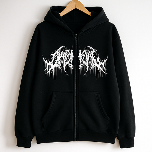 Y2K Gothic Zip Up Hoodie | Oversized Streetwear Hoodie with Graphic Print