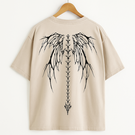 Y2K Gothic Angel Wings Graphic Tee | Oversized Streetwear T-Shirt