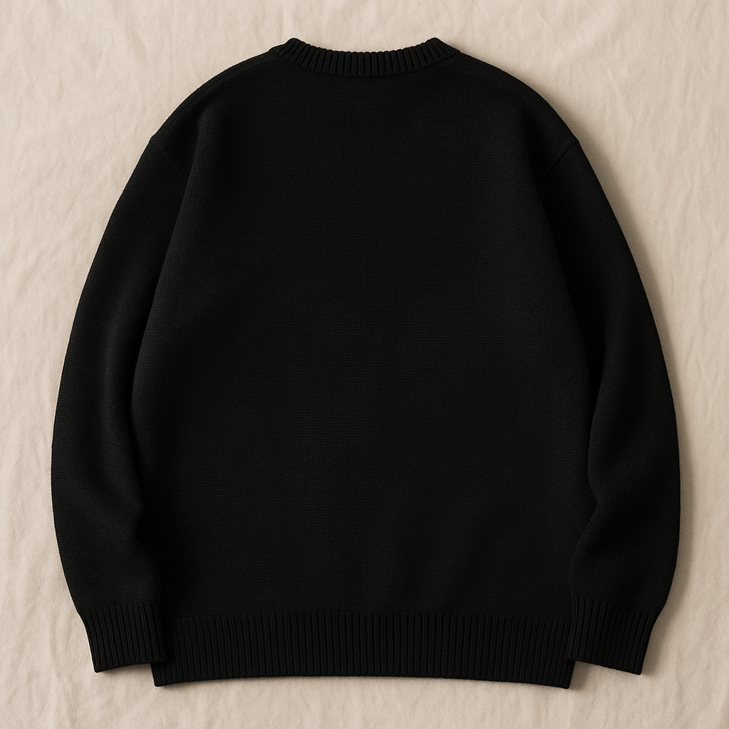Black Gothic Cross Sweater | Oversized Knit Pullover Streetwear Aesthetic