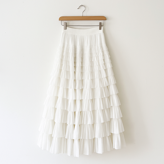 Y2K Tiered Maxi Skirt | Layered Ruffle Long Skirt