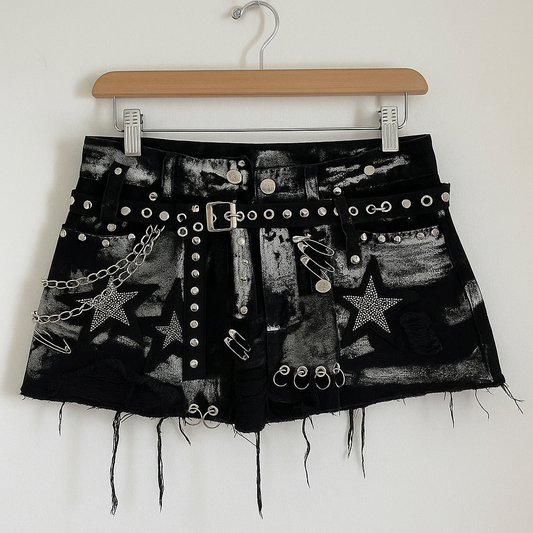Sequin Star Mini Skirt | Y2K Glitter High Waisted Slim Skirt