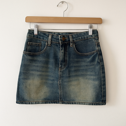 Y2K Embroidered Mini Skirt | Vintage High Waisted Denim