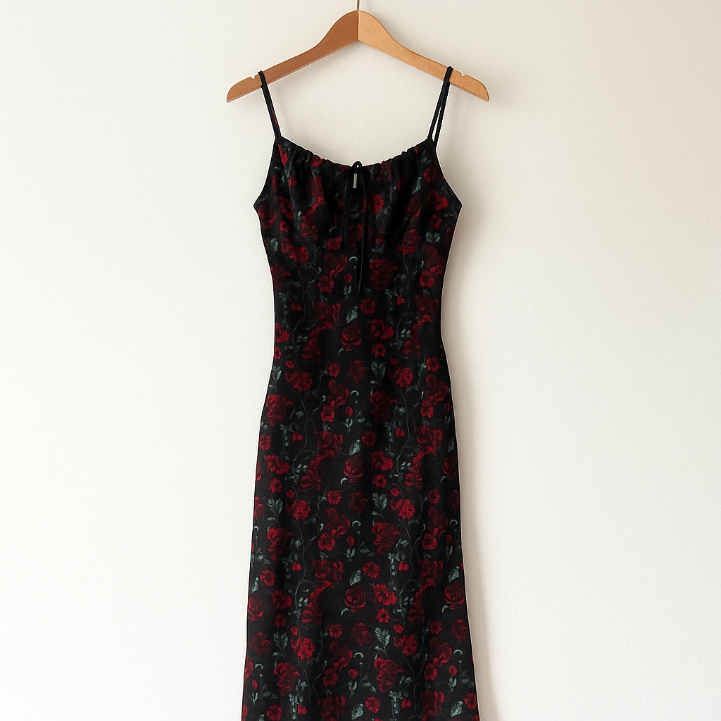 Floral Midi Dress | Square Neck Sleeveless Summer Dress
