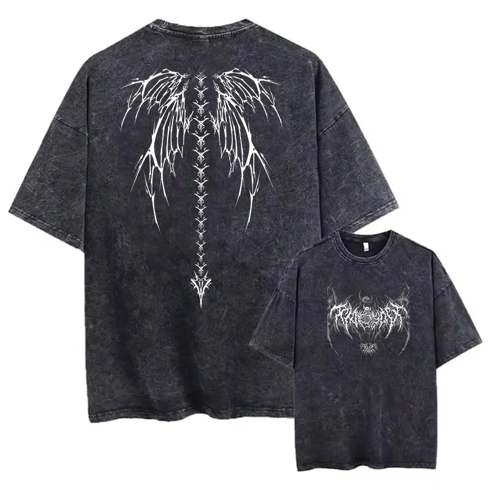 Y2K Gothic Angel Wings Graphic Tee | Oversized Streetwear T-Shirt