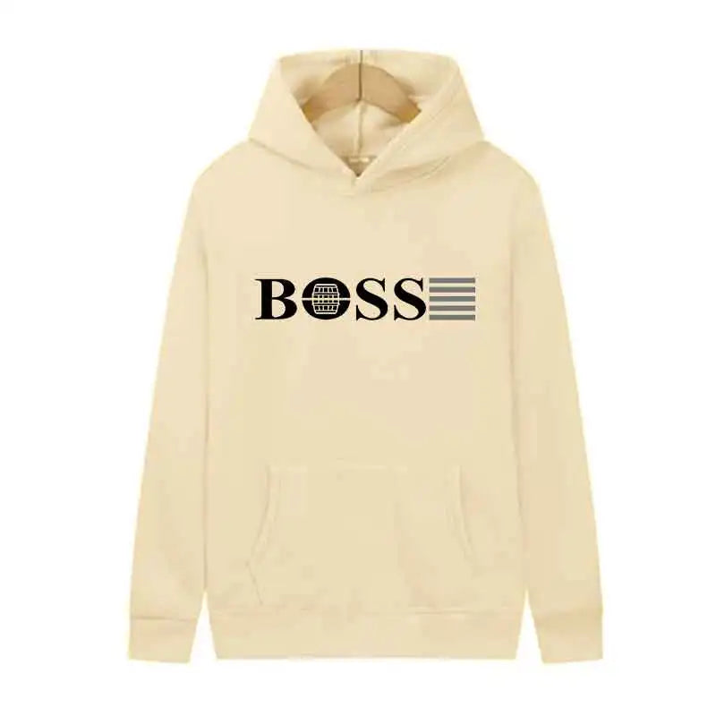 BOSS Graphic Hoodie | Casual Fleece Pullover Streetwear Hoodie