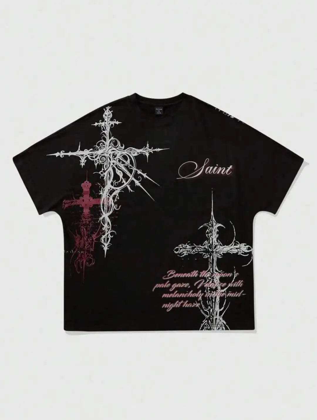 Y2K Chrome hearts Cross Graphic Tee | Oversized Streetwear T-Shirt