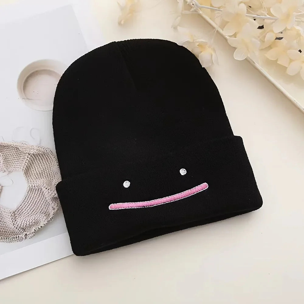 Smiley Face Beanie | Cute Embroidered Knit Winter Hat