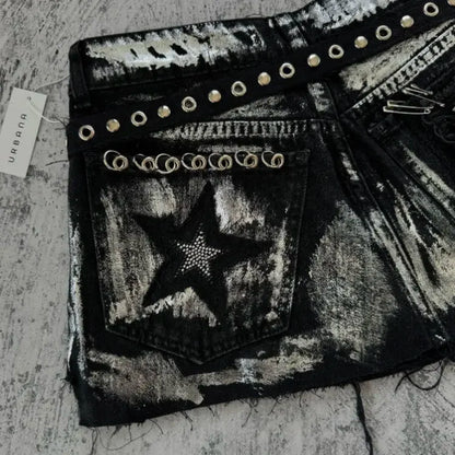 Sequin Star Mini Skirt | Y2K Glitter High Waisted Slim Skirt