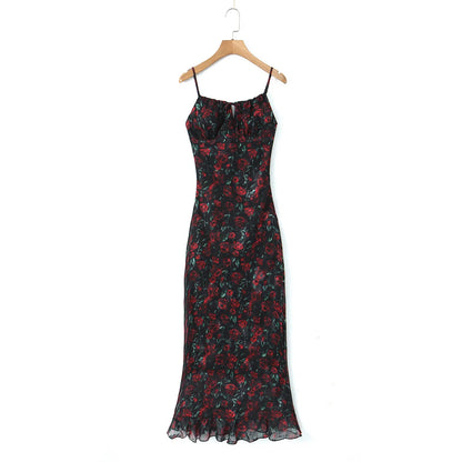 Floral Midi Dress | Square Neck Sleeveless Summer Dress