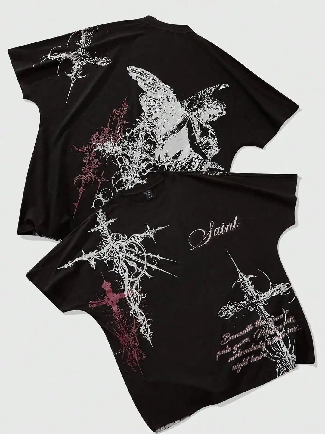 Y2K Chrome hearts Cross Graphic Tee | Oversized Streetwear T-Shirt