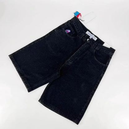 Y2K Graffiti Cargo Shorts | Baggy Streetwear Skate Shorts with Contrast Stitching