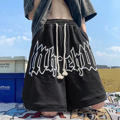 Y2K Gothic Graphic Shorts | Oversized Streetwear Shorts