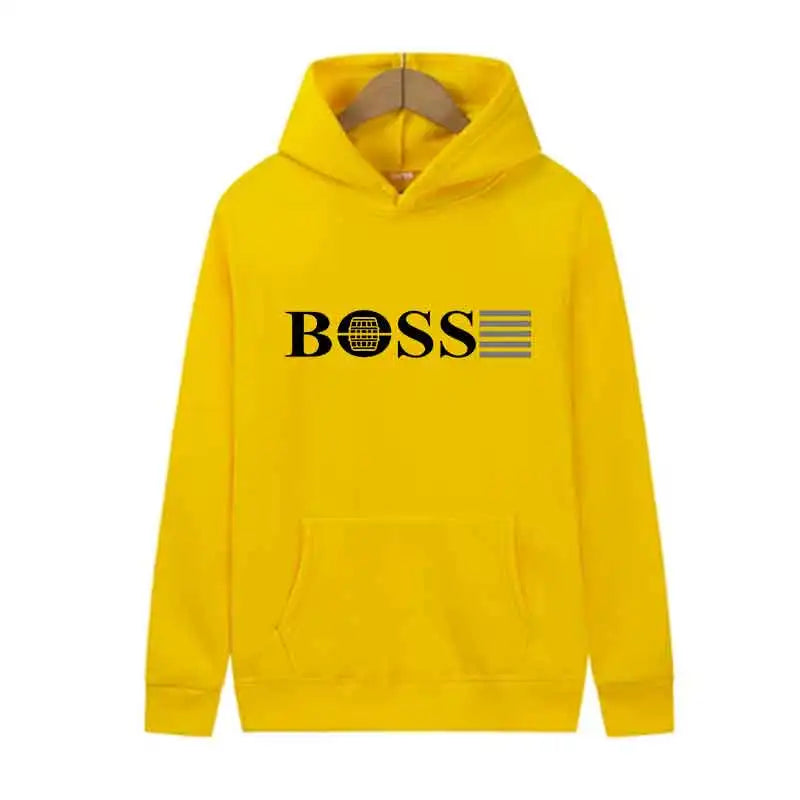 BOSS Graphic Hoodie | Casual Fleece Pullover Streetwear Hoodie