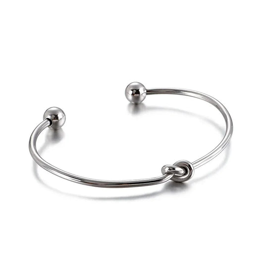Minimalist Knot Cuff Bracelet | Gold and Silver Open Bangle