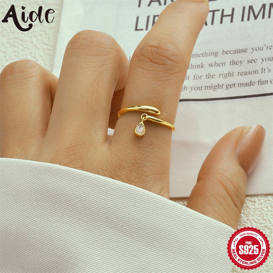Simple Droplet Ring | Gold & Silver Adjustable Ring