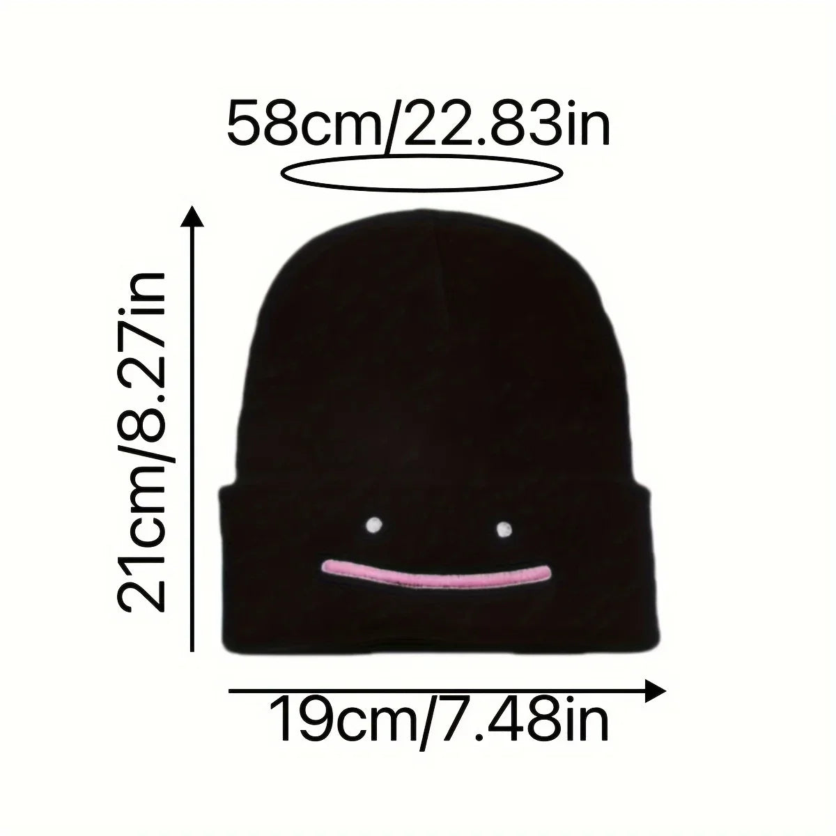 Smiley Face Beanie | Cute Embroidered Knit Winter Hat
