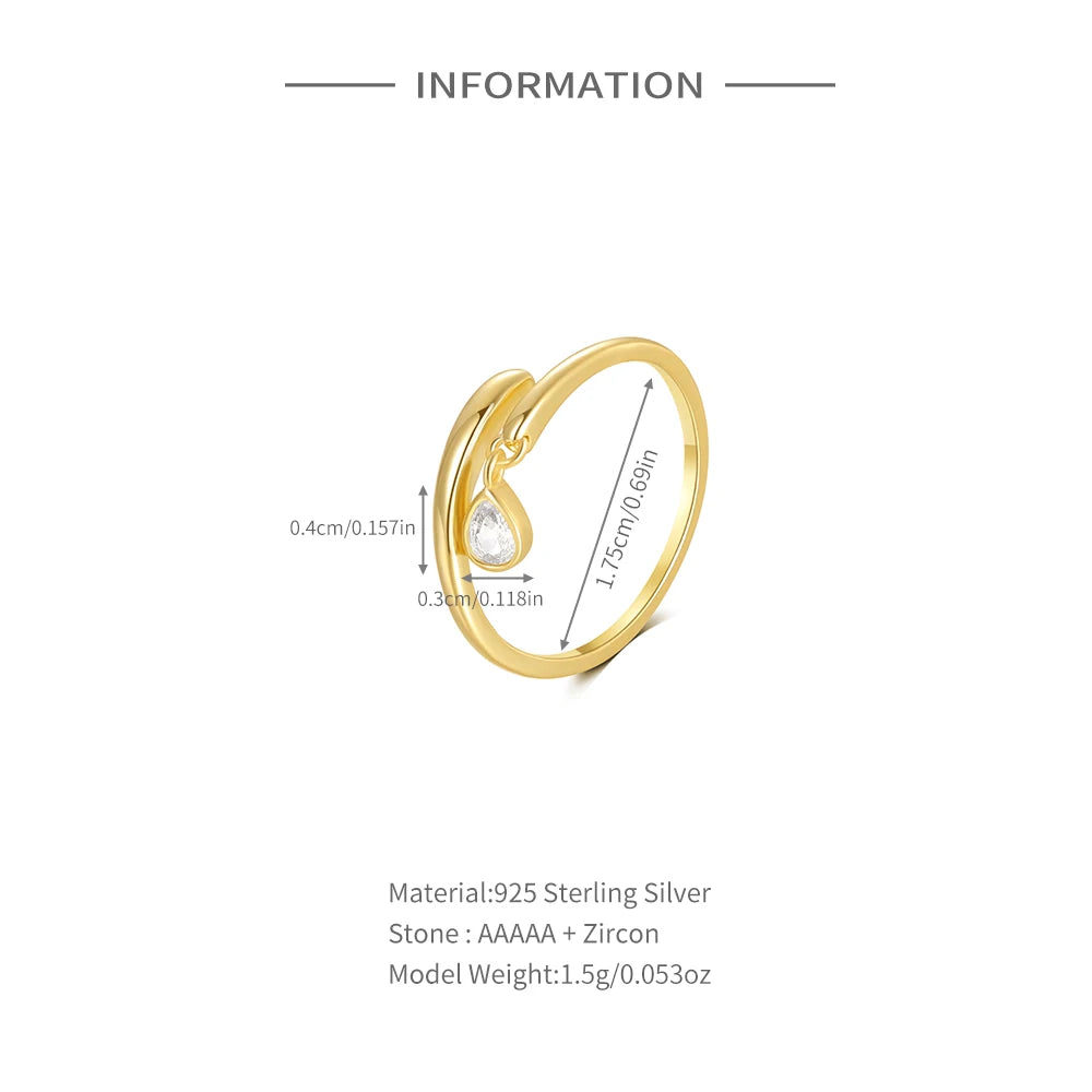 Simple Droplet Ring | Gold & Silver Adjustable Ring