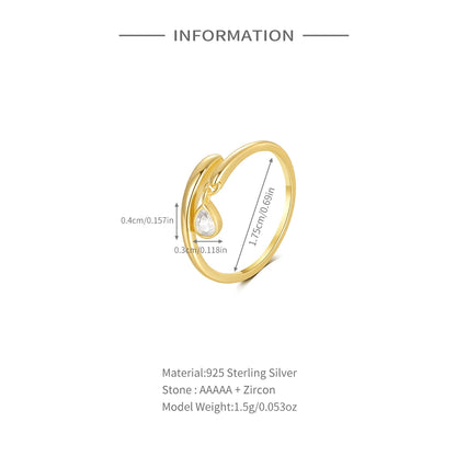 Simple Droplet Ring | Gold & Silver Adjustable Ring