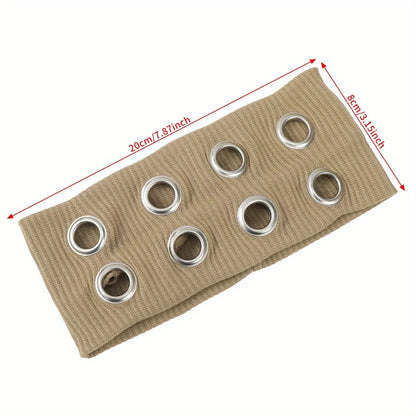 Gothic Punk Headband | Metal Eyelet Streetwear Elastic Hair Band