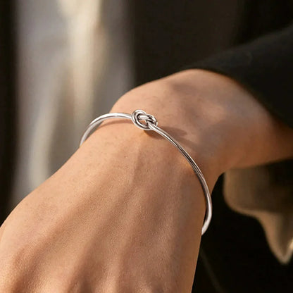 Minimalist Knot Cuff Bracelet | Gold and Silver Open Bangle