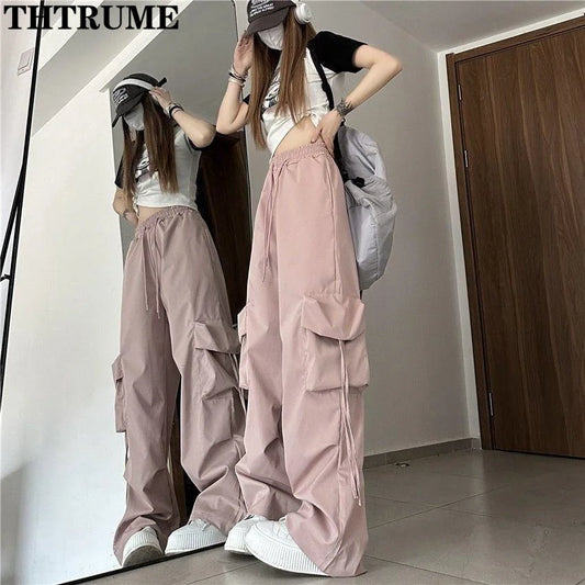 Y2K Cargo Pants | High Waisted Wide Leg Streetwear Pants with Pockets