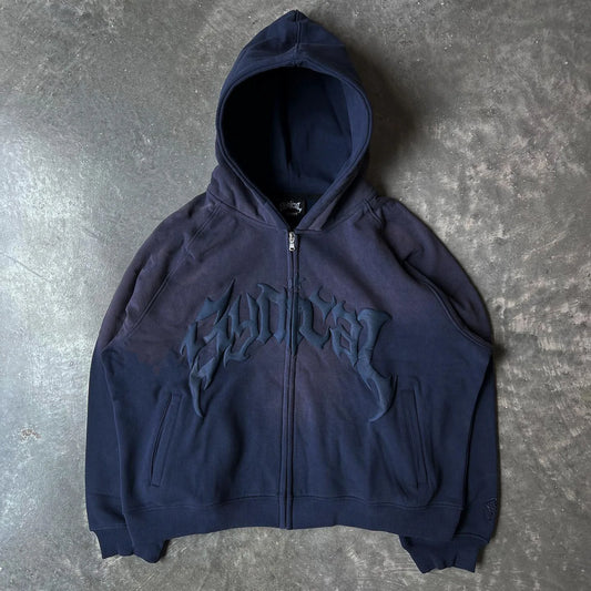 Y2K Gothic Zip Up Hoodie | Oversized Streetwear Hoodie with Mystical Graphic