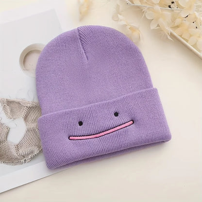 Smiley Face Beanie | Cute Embroidered Knit Winter Hat