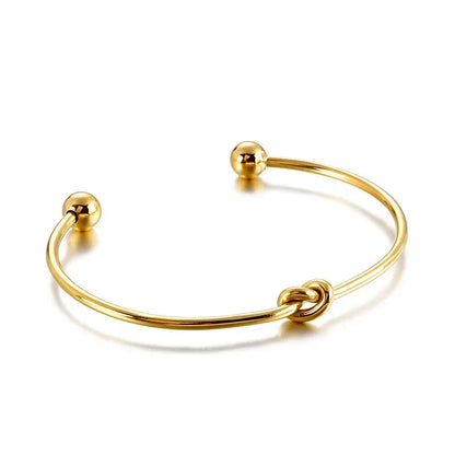 Minimalist Knot Cuff Bracelet | Gold and Silver Open Bangle
