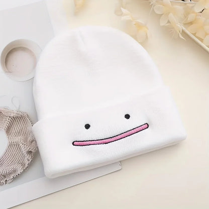 Smiley Face Beanie | Cute Embroidered Knit Winter Hat