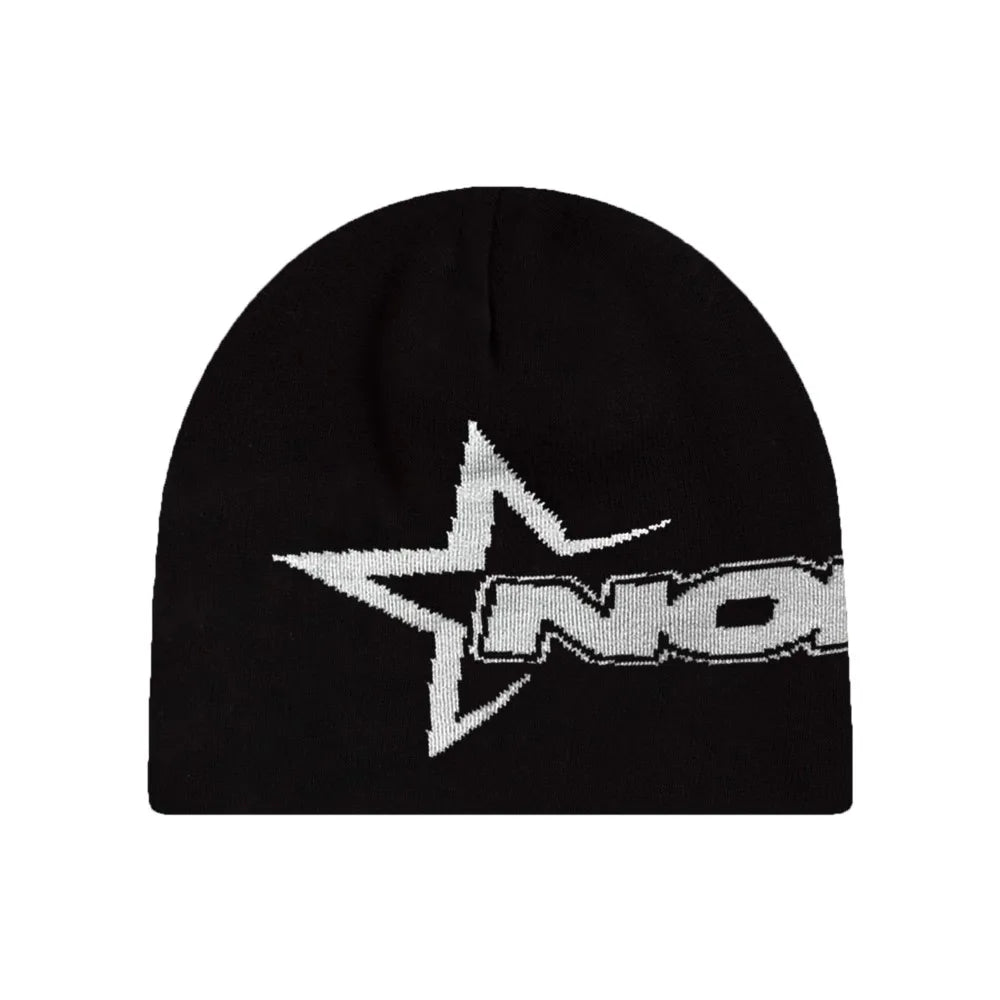Y2K Knit Star Beanie | Hip Hop Streetwear Winter Hat