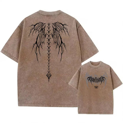 Y2K Gothic Angel Wings Graphic Tee | Oversized Streetwear T-Shirt