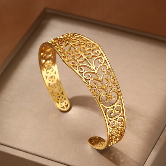 Elegant Cuff Bracelet | Gold and Silver Bangle